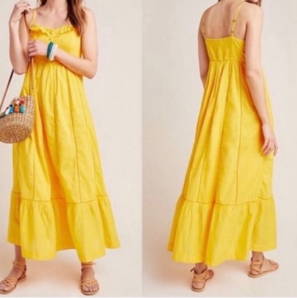 Anthropologie Dresses & Skirts - Anthropologie Maeve Arcadia Maxi Dress Golden Yellow Size 10